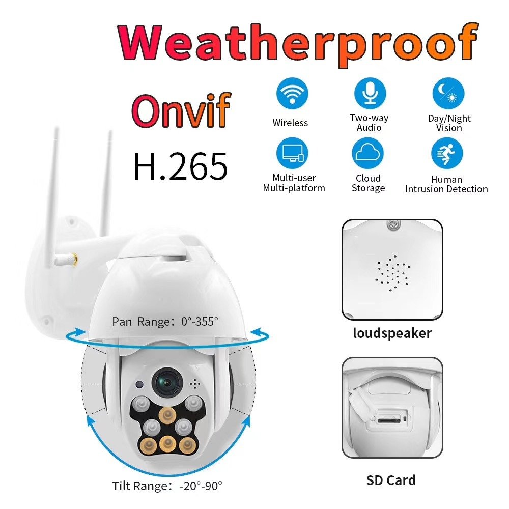 Mini Wifi PTZ Dome Machine Camera 2MP 1080P HD